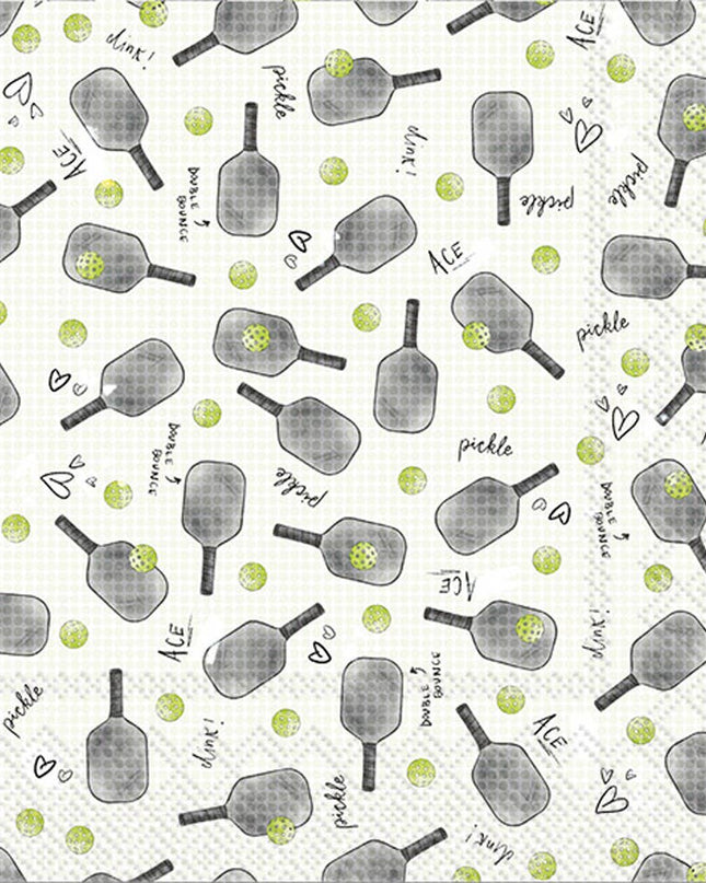 Paper Cocktail Napkin Pack of 20 Pickleball Pattern