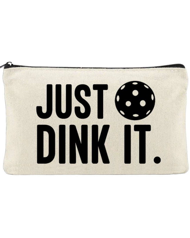 Pickleball Just Dink It Canvas Zip Pouch