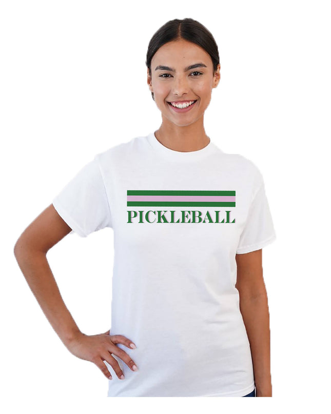 Pickleball Stripe Graphic T Shirt