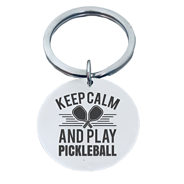 Keep Calm Keychain Pickleball Round