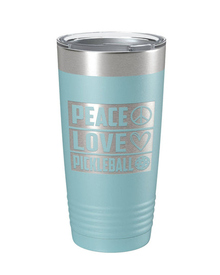 Peace Love Pickleball 20oz Insulated Tumbler Light Blue