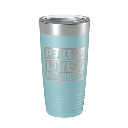 Peace Love Pickleball 20oz Insulated Tumbler Light Blue
