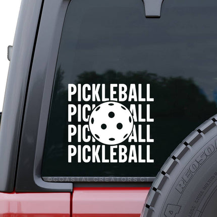 Pickleball Car Window Decal (White, Packaged)