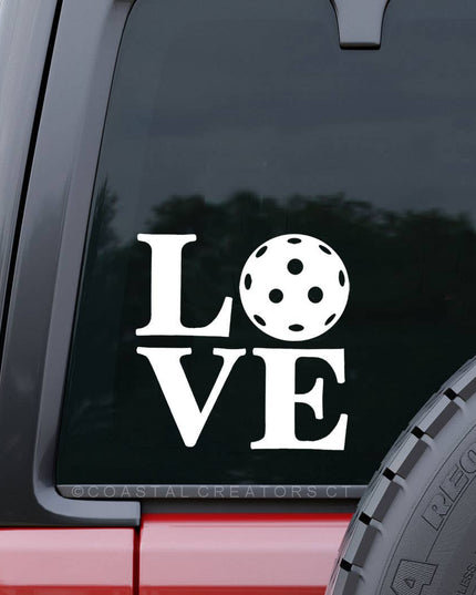 Pickleball Love Vinyl Car Window Decal (Packaged)