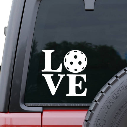 Pickleball Love Vinyl Car Window Decal (Packaged)