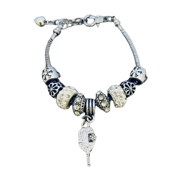 Pickleball Charm Beaded Bracelet