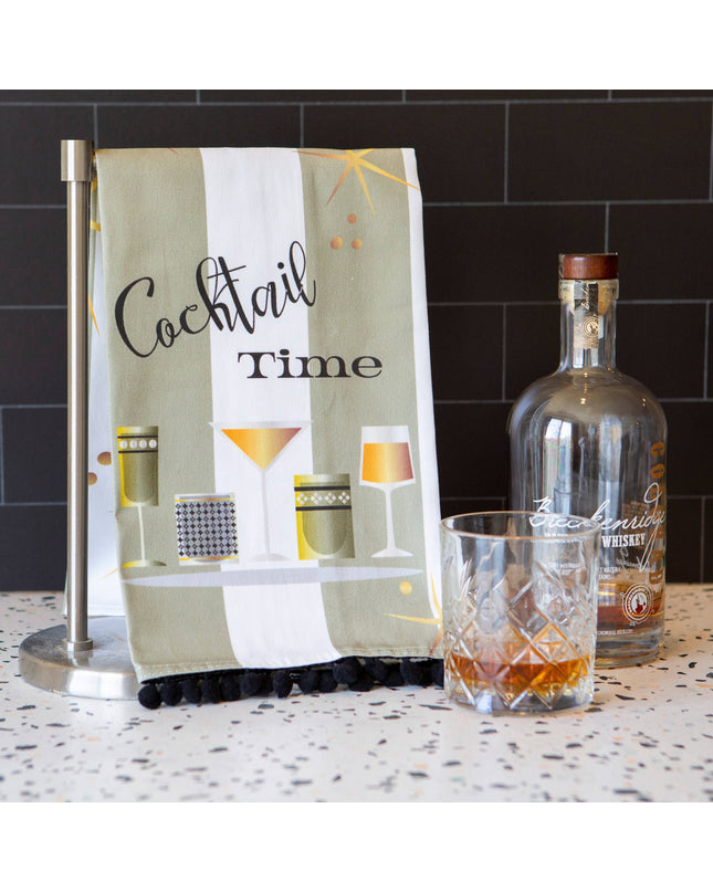 Vintage Cocktail Time Mid century Modern Bar Tea Towel