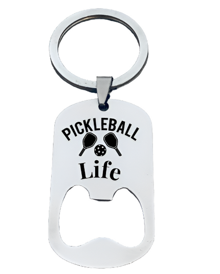 Pickleball Life Bottle Opener Keychain