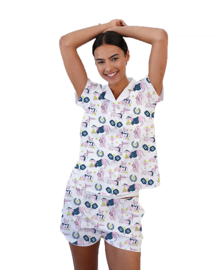 Pickleball Pups Pajama Short Set