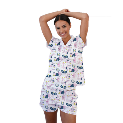 Pickleball Pups Pajama Short Set