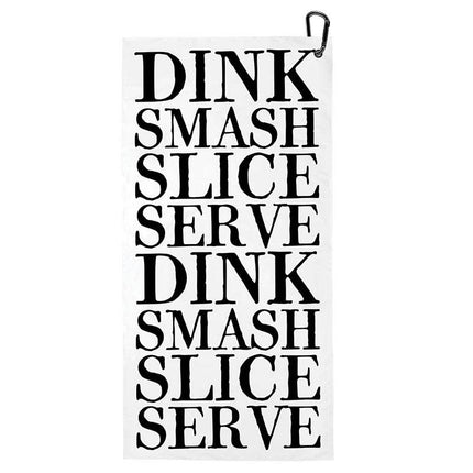 Dink Smash Slice Serve Sport Towel with Pouch