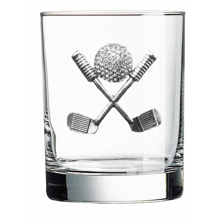 Golf Clubs Jeweled Double Old Fashioned