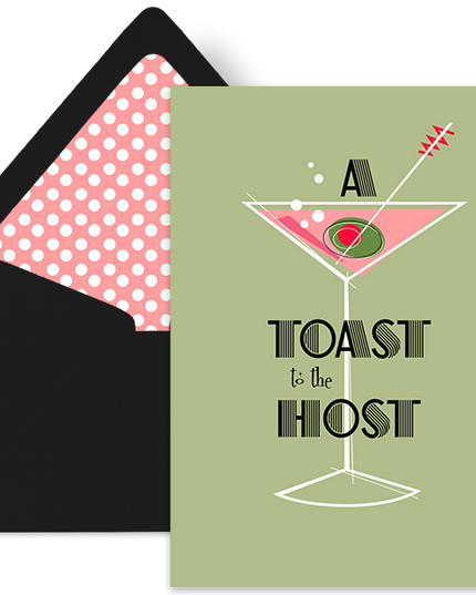 Martini Toast to the Host Greeting Card