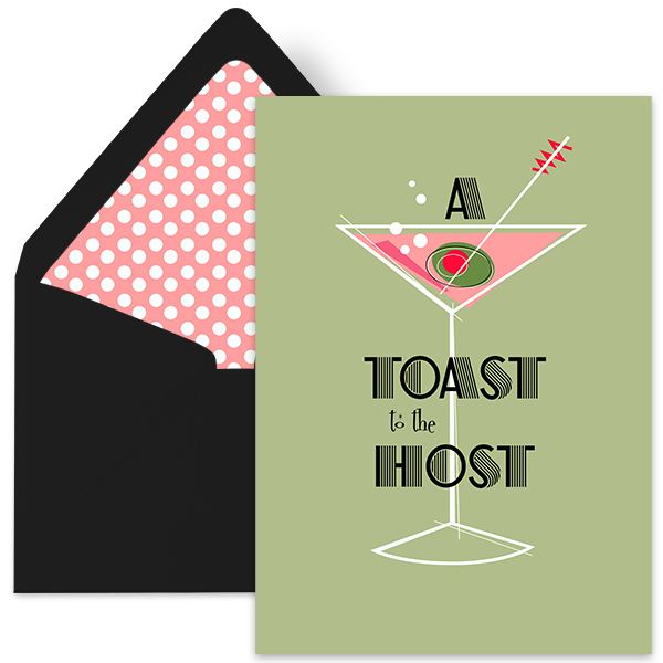 Martini Toast to the Host Greeting Card