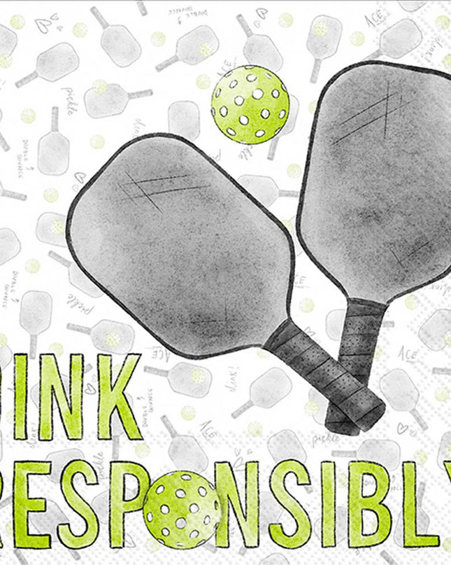 Paper Cocktail Napkin Pack/20 Dink Responsibly - Pickleball