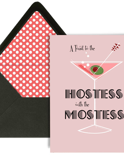 Toast to the Hostess with the Mostess Vintage Martini Card