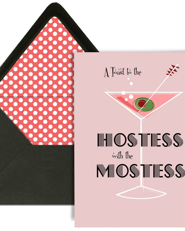 Toast to the Hostess with the Mostess Vintage Martini Card