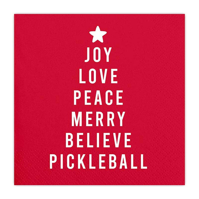Cocktail Napkin - Joy Love Peace Pickleball
