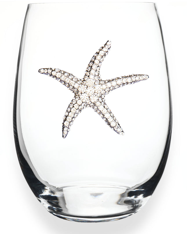 Starfish Jeweled Stemless Wine Glass