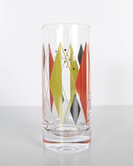 Retro Vintage Diamond Highball Cocktail Glass