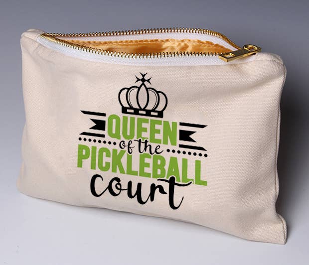 Queen of the Pickleball Court Deluxe Zip Pouch