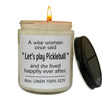 "Let's play Pickleball" Candle