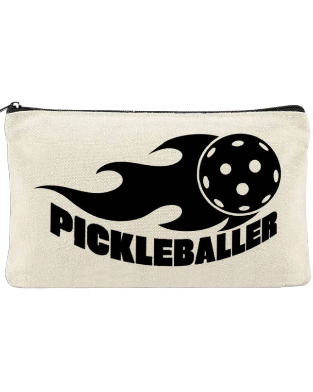 Pickleballer Beige Canvas Zip Pouch