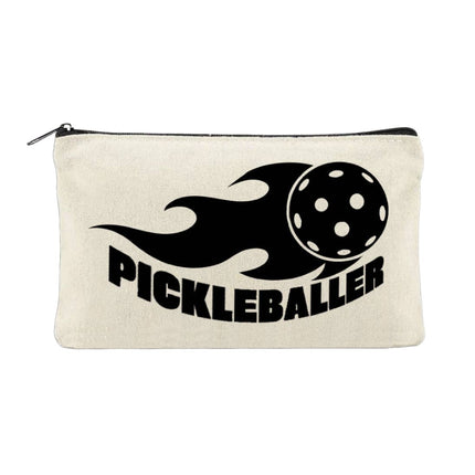 Pickleballer Beige Canvas Zip Pouch